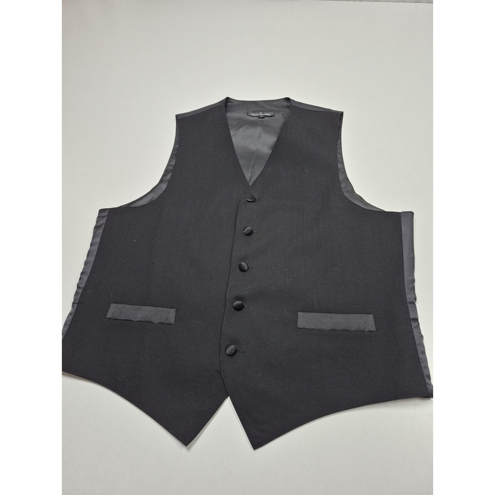 Fumagalli's Suit Vest Mens M Black 100% Wool Tuxedo Dress Formal Wedding USA